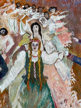 Load image into Gallery viewer, 7x10 Vintage European Tapestry Art Nouveau Dance Celebration Tapestry 203x292cm
