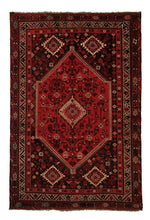 Load image into Gallery viewer, 7x10 Rare Vintage Shirazz Rug Tribal Abadeh Geometric Red Area Rug 204cm x 300cm
