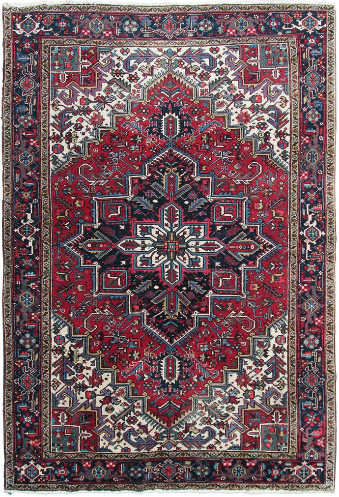 Antique Herriz Rug 8x11 Handmade 9x12 Carpet Red Rug 244cmx351cm c. 1940