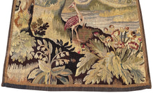 Load image into Gallery viewer, Antique Flemish Tapestry Verdure Bird Wool &amp; Silk 115cmx168cm Green 4x6 C.1880

