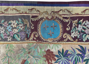 7x9 Antique French Tapestry  Art Nouveau Antique Tapestry 208cm x 257cm  c.1900