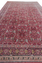 Load image into Gallery viewer, 9&#39;x16&#39; Fine Antique Rug Traditional Incredible Rare Leaf Area Rug Red c.1890
