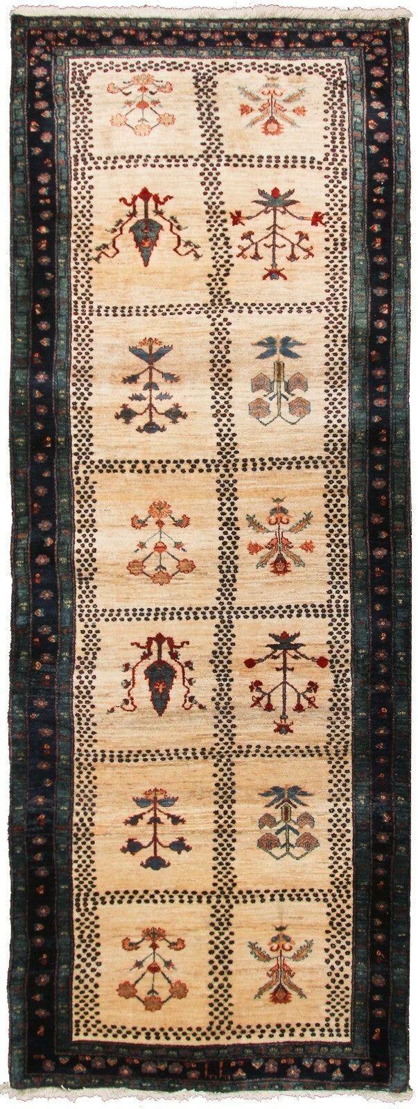 3x10 Gorgeous Art Deco Runner Boho Runner Quality Handmade Area Rug Ivory Runner