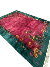 Load image into Gallery viewer,  9x12 Antique Art Deco Rug Chinese Nichols Rug Purple Natural Wear 259x353cm
