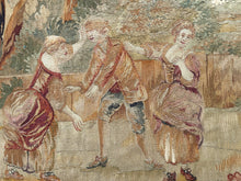 Load image into Gallery viewer, 7x7 1900 Antique French Tapestry Square Wool &amp; Silk Game  196cm x 201cm

