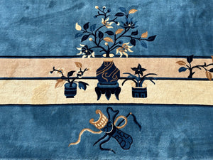 11x18 Vintage Art Deco Chinese Rug High Quality Peking  343cm x 548cm Blue