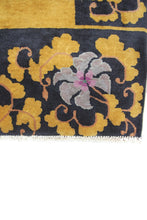 Load image into Gallery viewer, 4x7 Antique Art Deco Rug Antique Chinese Rug Walter Nichols Gold Black 122x203cm
