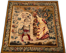 Load image into Gallery viewer, 6x6 Antique French Aubusson Tapestry Hermes Mercury Wool &amp; Silk Square 176x178cm
