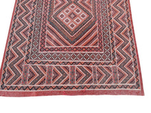 Load image into Gallery viewer,  5x6 Magnificent Vintage Flatwoven Rug Soumak Rug Living Room Rug 137x209cm
