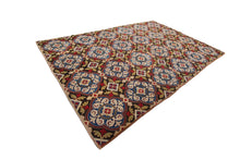 Load image into Gallery viewer, Antique English Needlepoint overall Geometric Rug Tapestry 7x10 214x305cm  1890 
