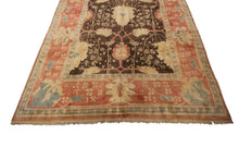 Load image into Gallery viewer, Vintage Art Nouveau Turkish Oushak Rug 9x12 Rare Arts &amp; Crafts Rug 259cm x 356cm
