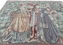 Load image into Gallery viewer,  6x7 Arts &amp; Crafts Antique French Tapestry Noblemen 1890 Wool &amp; Silk 183cmx206cm
