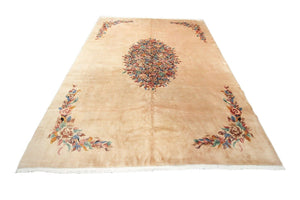 Rare Antique Art Deco Rug Art Nouveau rug Ivory 9x12 Chinese 267cmx351cm  c.1940