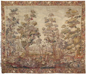 1890 Handmade Antique French Tapestry Verdure 10x11 Large Tapestry 303cmx336ccm