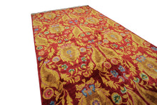 Load image into Gallery viewer, 5X8 Vintage Art Nouveau Rug Silk Chinese Rug C.1965 Art Deco Red 155cmx239cm
