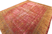 Load image into Gallery viewer, 9x12 Rare Antique Turkish Oushak Pink Rug 300cm x 345cm Rug 10x12 Circa1870
