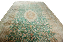 Load image into Gallery viewer, 10x13 Signed Rare Fine Silk Handmade Rug Handmade Area Rug Quality Green 10x14
