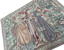 Load image into Gallery viewer,  6x7 Arts &amp; Crafts Antique French Tapestry Noblemen 1890 Wool &amp; Silk 183cmx206cm
