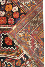 Load image into Gallery viewer, 5x7 Rare Antique Shirrazz Rug 1910 Tribal Rug Antique Geometric Rug Black
