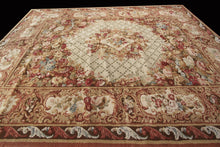 Load image into Gallery viewer, 10X14 Vintage French Savonnerie Rug Wool Pile Aubusson Beige 305cmx427cm
