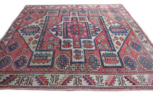 Load image into Gallery viewer,  5x6 Antique Turkish Bergama Rug Kazak Collectors Rug Pink 147cmx178cm C.1890

