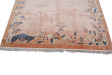 Load image into Gallery viewer, Rare Vintage Art Deco Rug Silk Chinese Rug Art Nouveau Handmade Rug Pink 8x11
