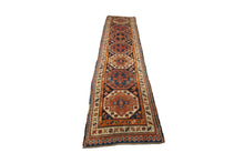 Load image into Gallery viewer, 3X12 Rare Antique Rug Caucasian Kazak Fine Runner 94cm x 369cm Boho Rug  C.1880
