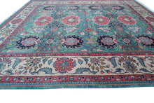 Load image into Gallery viewer, 10x13 Incredible Vintage Handmade Area Rug Teal 294cmx389cm Green 
