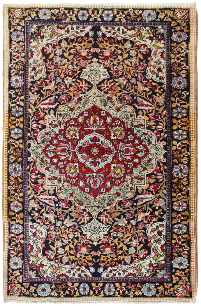 4x5 Fine Quality Antique Rug Artisan Traditional 107x153cm Black 