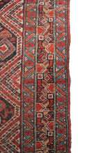 Load image into Gallery viewer,  3x10 Rare Antique Rug Khamseh Kazak Runner 10ft Boho Runner ©&quot;Shabby Chic Pile&quot;
