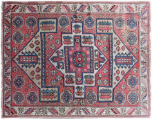 Load image into Gallery viewer,  5x6 Antique Turkish Bergama Rug Kazak Collectors Rug Pink 147cmx178cm C.1890
