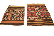 Load image into Gallery viewer, Two Antique Caucasian Shirvan Kelims Rugs 4x5 112x135cm Flat Woven 4x4 97x114cm
