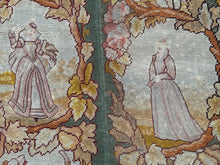 Load image into Gallery viewer, 2x7 Antique English Tapestry Needlepoint  Wool Silk Human C.1920 56cmx218cm
