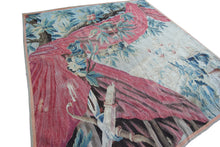 Load image into Gallery viewer,  5x5 18th Century Tapestry Antique Tapestry Flemish Tapestry Wool &amp; Silk Verdure

