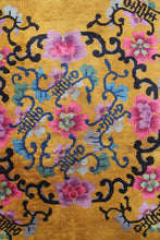 Load image into Gallery viewer, 4x7 Antique Art Deco Rug Antique Chinese Rug Walter Nichols Gold Black 122x203cm

