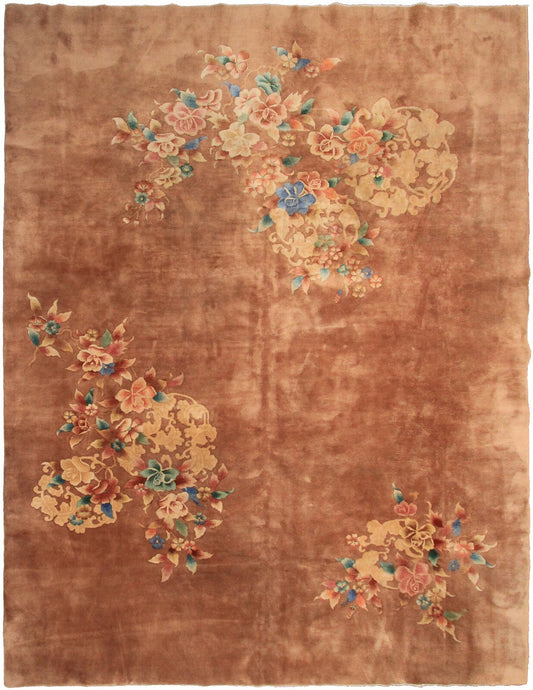 9x12 Rare Antique Art Deco Rug Antique Chinese Rug Art Nouveau  265 x 351cm 1920