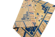 Load image into Gallery viewer, 2&#39;x2&#39; Collector Antique Fou Dog Art Deco Ningxia Rugs Yellow Beige 18th Century 
