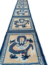 Load image into Gallery viewer, 2x13 1900 Antique Chinese Ninghshia Peking Rare Dragon Rug Tapestry 64cm x 391cm
