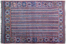 Load image into Gallery viewer, 5X7 Rare Antique Shirazz Rug Tribal Afshaar Ganjeh Design 160cmX196cm Blue C1890

