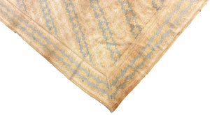 Vintage European Art Deco Geometric 14x14 427cm x 445cm Square Beige Rug