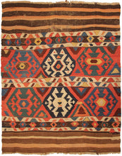Load image into Gallery viewer, Two Antique Caucasian Shirvan Kelims Rugs 4x5 112x135cm Flat Woven 4x4 97x114cm
