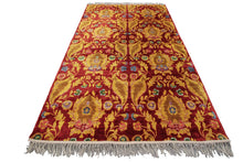 Load image into Gallery viewer, 5X8 Vintage Art Nouveau Rug Silk Chinese Rug C.1965 Art Deco Red 155cmx239cm
