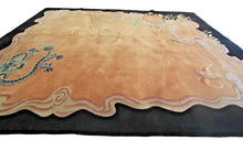 Load image into Gallery viewer, Vintage Art Deco Rug 8x10 Dragon Chinese Wool Carpet 244cmx305cm Pink 
