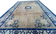 Load image into Gallery viewer,  9x12 Rare Antique Peking 5 paw dragon Chinese Rug Art Deco 279x353cm Rug C.1880
