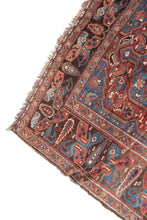 Load image into Gallery viewer, 5X7 Rare Antique Kurdishh Rug Geometric Tribal Blue 168cmx206cm C.1890
