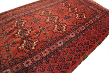 Load image into Gallery viewer,  3x5 Antique Ersari Turkoman Rug Antique Tribal Rug Geometric Wool Foundation
