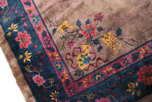 Load image into Gallery viewer, 9x12 Antique Art Deco Rug Walter Nichols Rug Chinese Beige Purple Mandarin 
