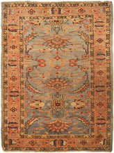Load image into Gallery viewer, 5x7 Rare Antique Traditional Oriental Rug Ziegler Rug 135cmx198cm Blue C.1880
