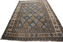 Load image into Gallery viewer, 4x5 Antique Shirvan Caucasian Rug Tribal Geometric Rug 122cmx147cm Blue C.1880
