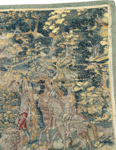 Load image into Gallery viewer, 4x6 Antique Flemish Tapestry Wool &amp; Silk Verdure Abstract 17th century
